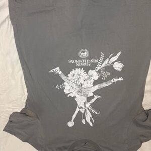 Gray Jordan Graphic T-Shirt with Floral Design